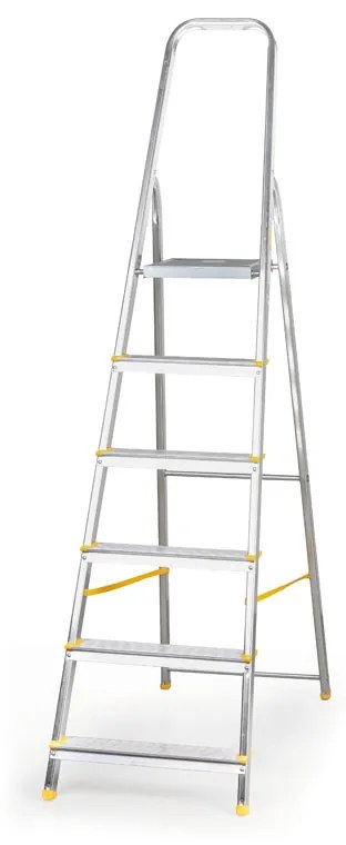 Jednostranné hliníkové schodíky ALVE EUROSTYL, 1x6 stupňov, výška 1,19 m
