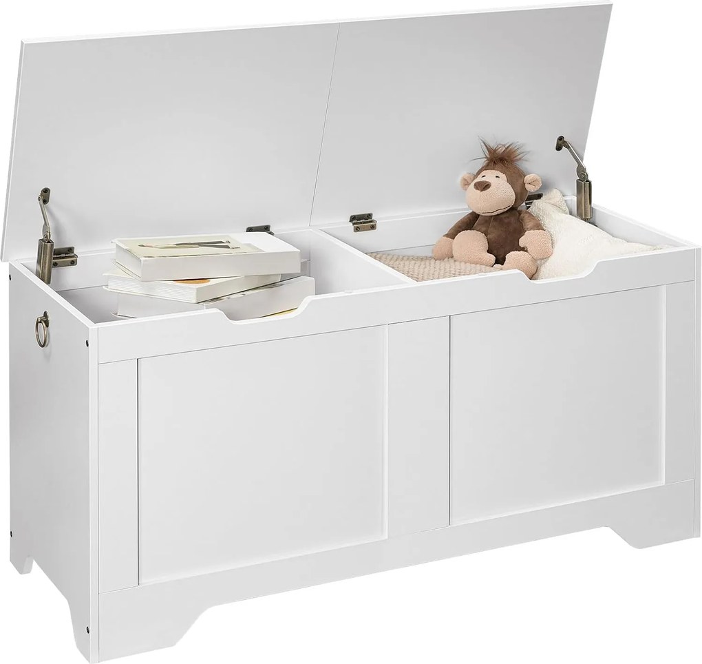 Lavica s úložným priestorom Vasagle Byvak 100 cm biela