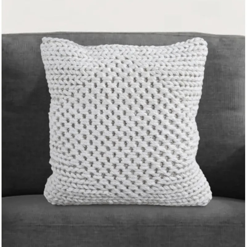 Vankúš SEBAKWE 45x45 cm z pravej vlny a juty