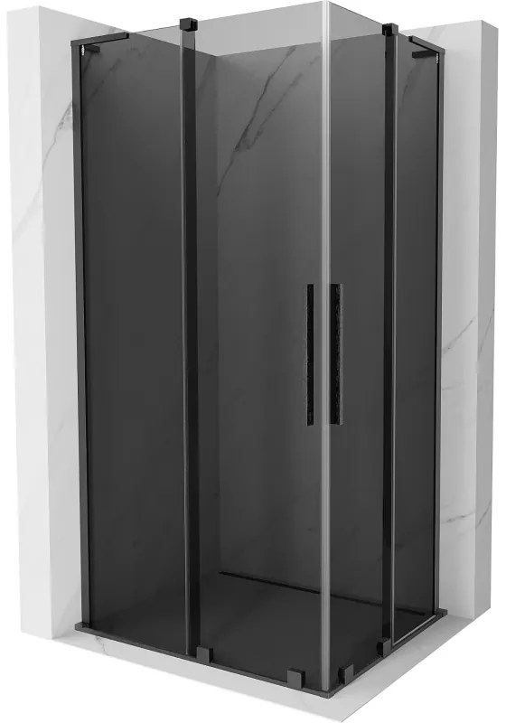 Mexen Velar L Duo, sprchový kút s posuvnými dverami 90 x 80 cm, 8mm šedé sklo, brúsený grafit, 871-080-090-02-43-66