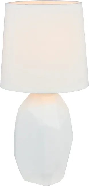 Keramická stolná lampa, biela, QENNY TYP 1 AT15556