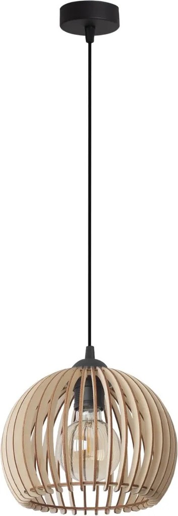 Závesné svietidlo Timber 6, 1x drevené tienidlo, (fi 21 cm)