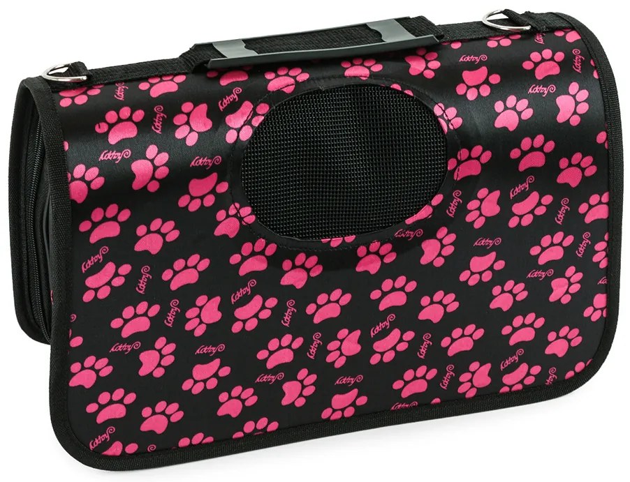 Transportná taška pre psa/mačku FURGO XL, čierno-ružová