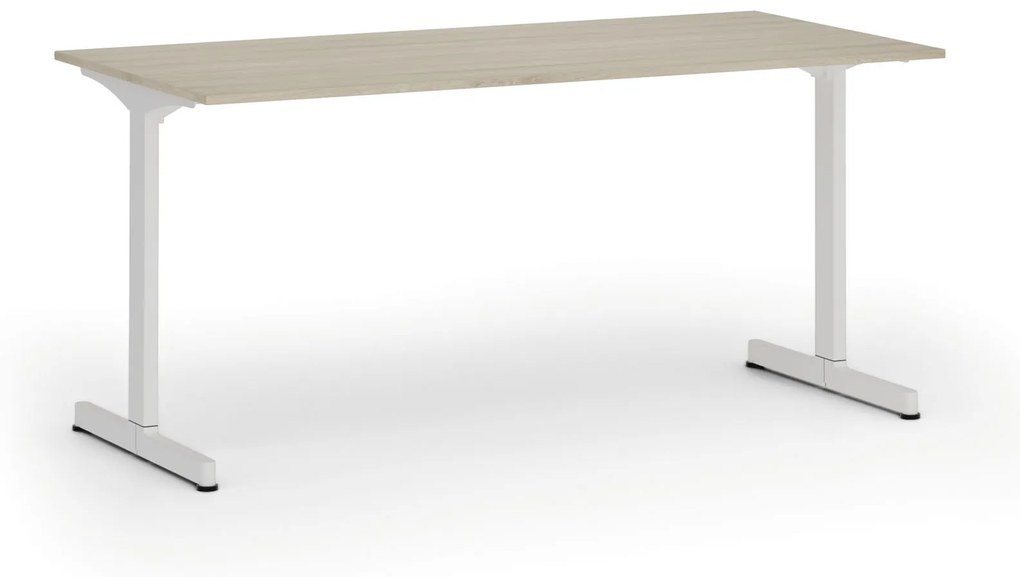 Kancelársky stôl PRIMO BETA, 1600 x 800 mm, biela podnož, dub prírodný
