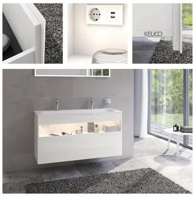 Kúpeľňová skrinka pod umývadlo KEUCO Stageline biela 120 x 62,5 x 49 cm 32882300100
