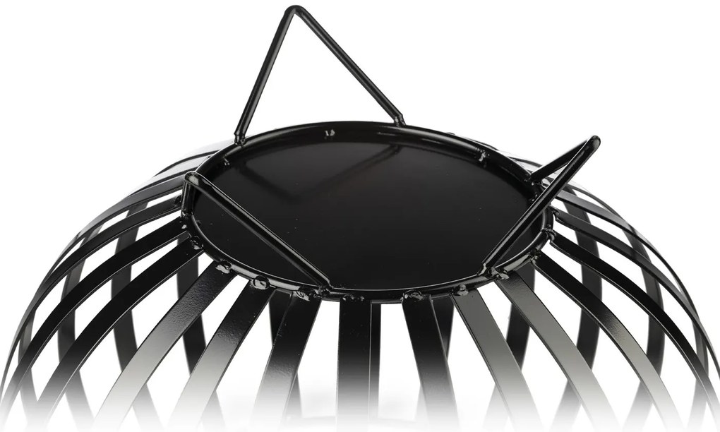 Kovový kôš na drevo Globe1, 46x35 cm, čierna