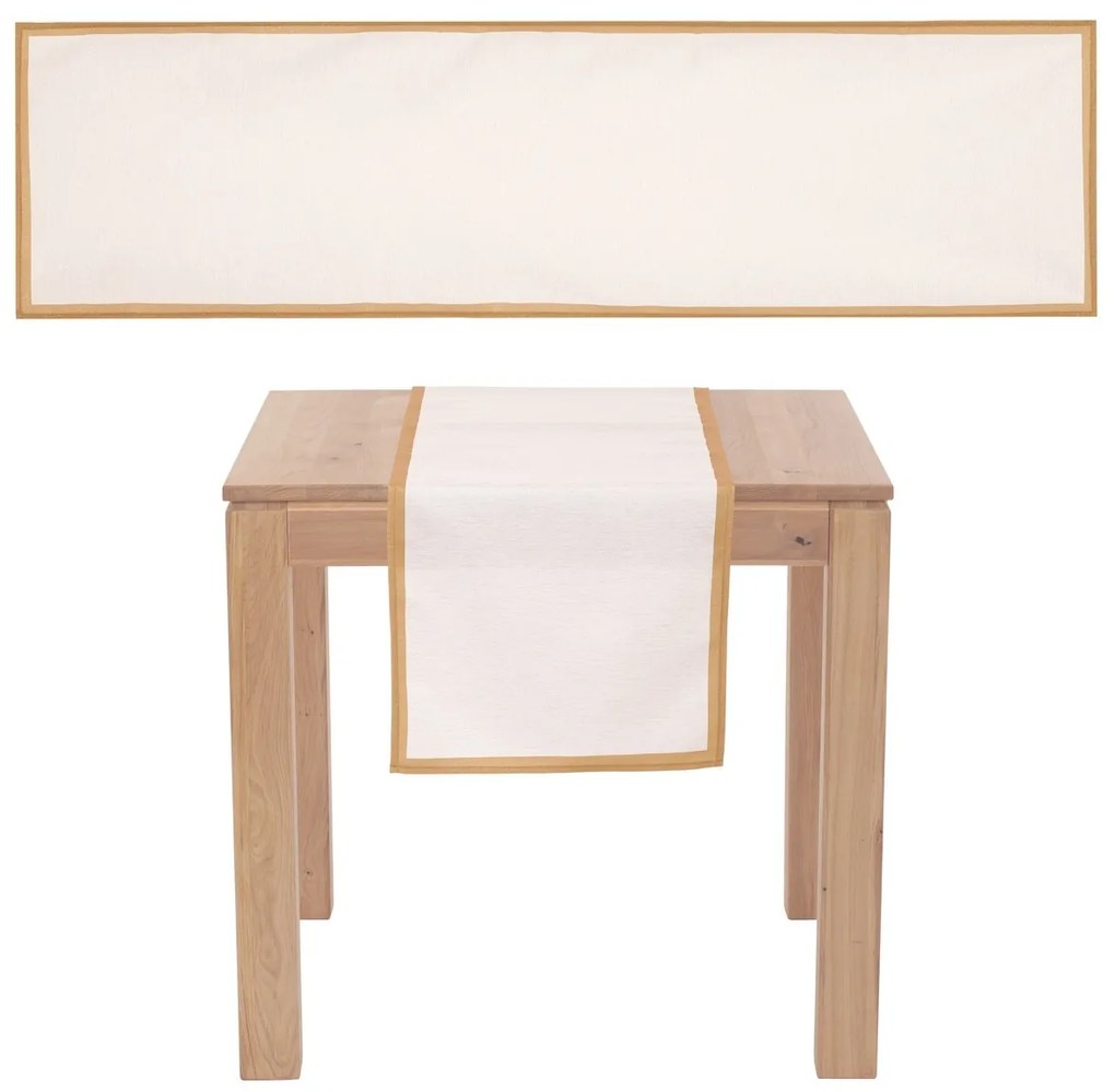 Vianočný behúň so zlatými okrajmi krémová, 150 x 40 xm