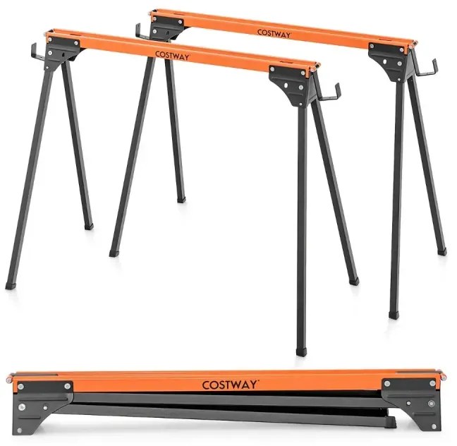 2 x pracovná koza na pílenie Sklápacie lešenie s nosnosťou do 500 kg 96,5 x 47 x 76 cm