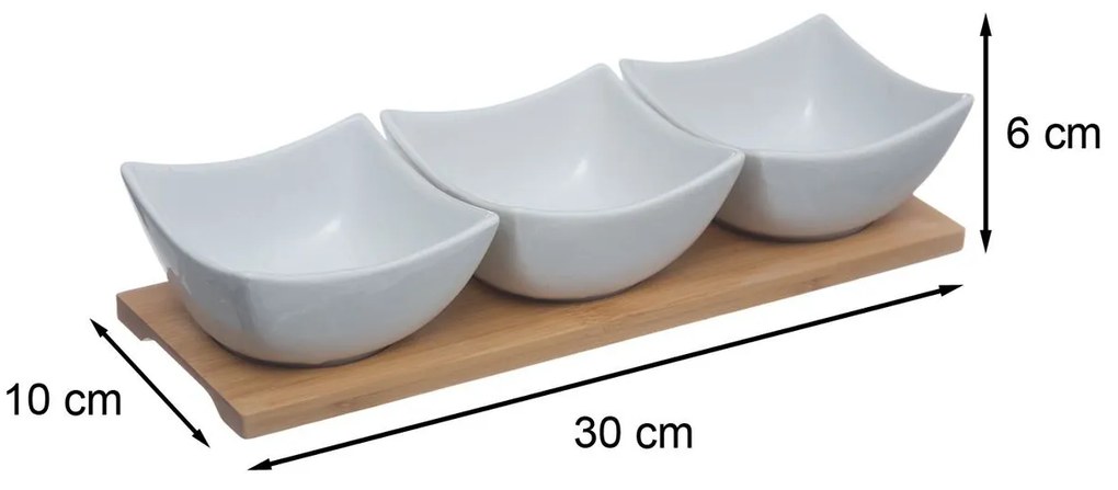 Porcelánová servírovacia miska Trio 30x10x6 cm sada 3ks