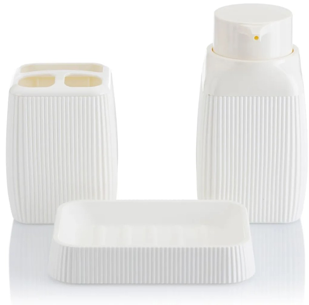 Sada kúpeľňových doplnkov Crystal, biela