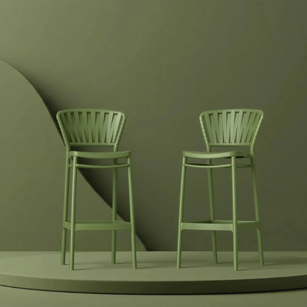 PORTOFINO BAR 75 záhradná barová stolička olive green