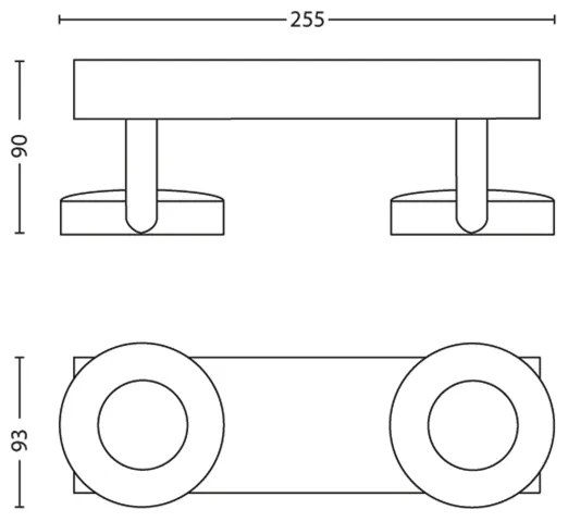 Philips 53172/31/16- LED Stmievateľné svietidlo MYLIVING CLOCKWORK 2xLED/4,5W/230V