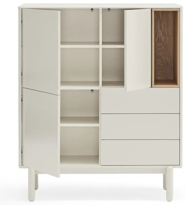 Krémovobiela komoda 100x120x40 cm Corvo – Teulat