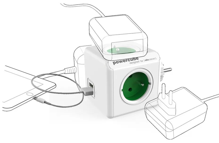 Rozbočovacia zásuvka PowerCube Original USB – Cubenest