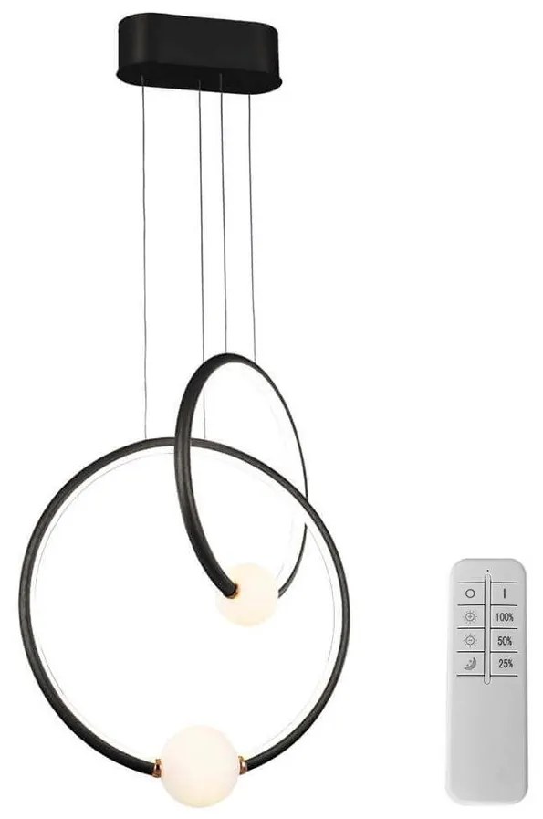 Klausen 142039 - LED Stmievateľný luster na lanku LIV LED/50W/230V čierna + DO