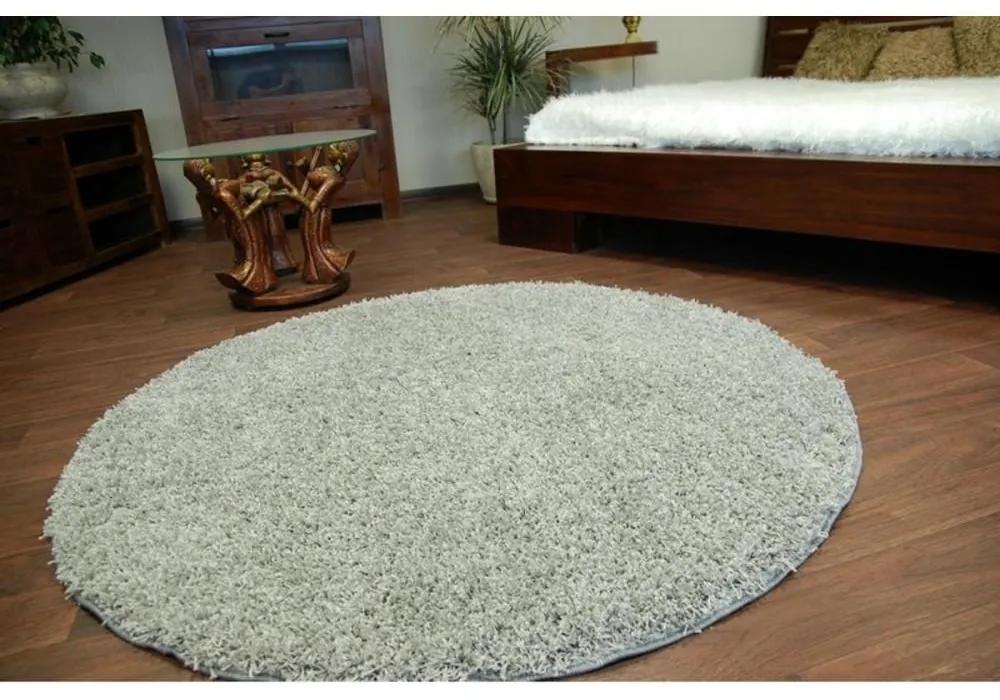 Kusový koberec Shaggy Roy šedý kruh 170cm