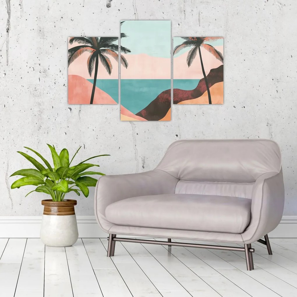Obraz - Palmy pri mori (90x60 cm)