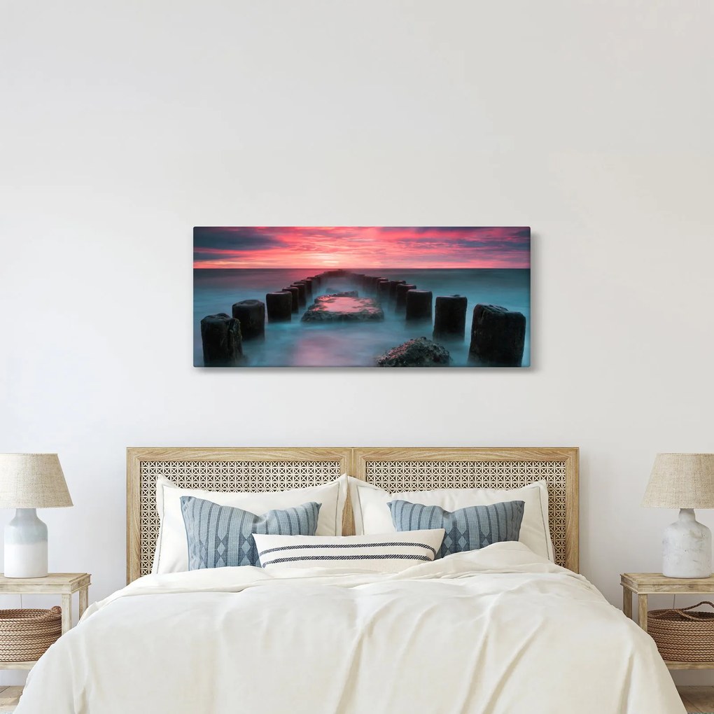 Obraz - Skaly v mori (120x50 cm)