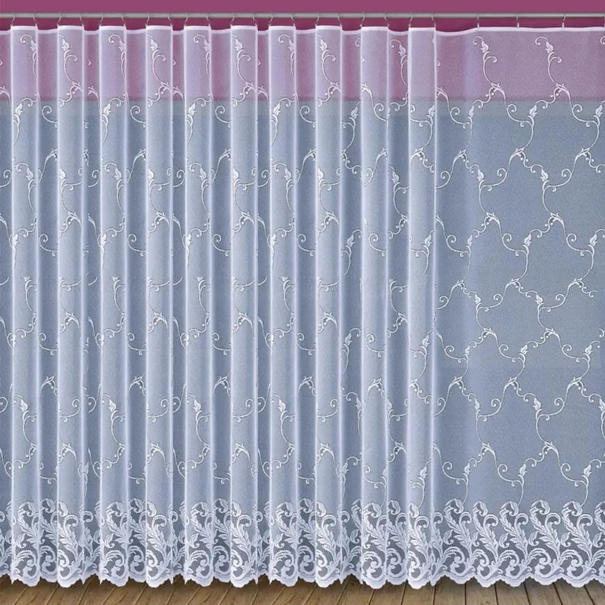 Žakarová záclona 660/D72/170 biely. Tovar na mieru