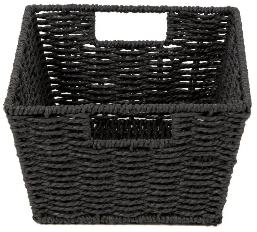 Compactor Ručne pletený košík ETNA, 31 x 24 x 14 cm, čierna