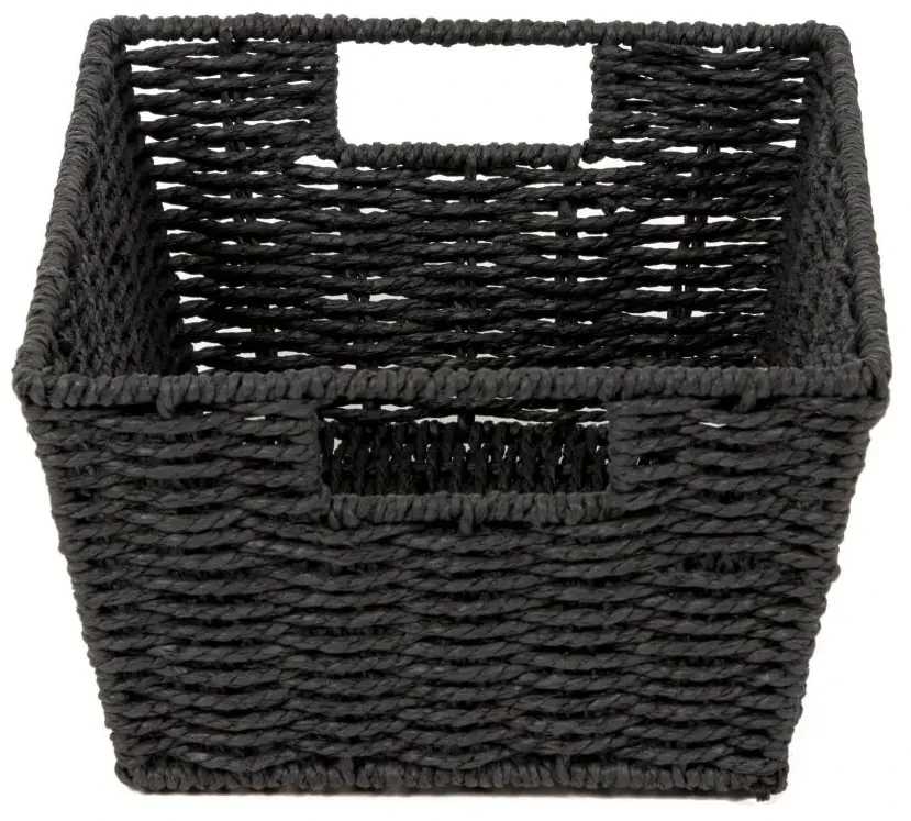 Compactor Ručne pletený košík ETNA, 31 x 24 x 14 cm, čierna