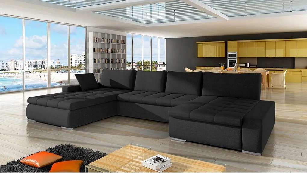 Rohová sedacia súprava Carmine (čierna)