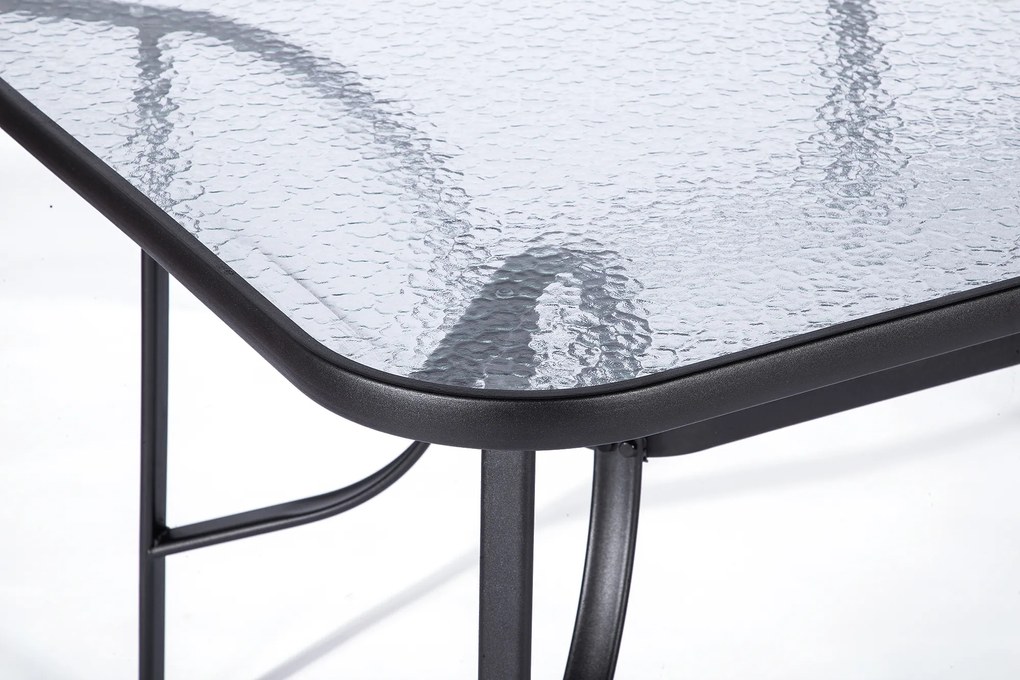 Noela Záhradný jedálenský set Klaudia transparentný + 6x kovová stolička Ramada