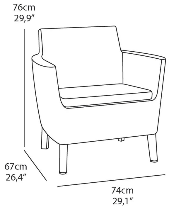 Ratanové sedenie Salemo 3 seater - grafit