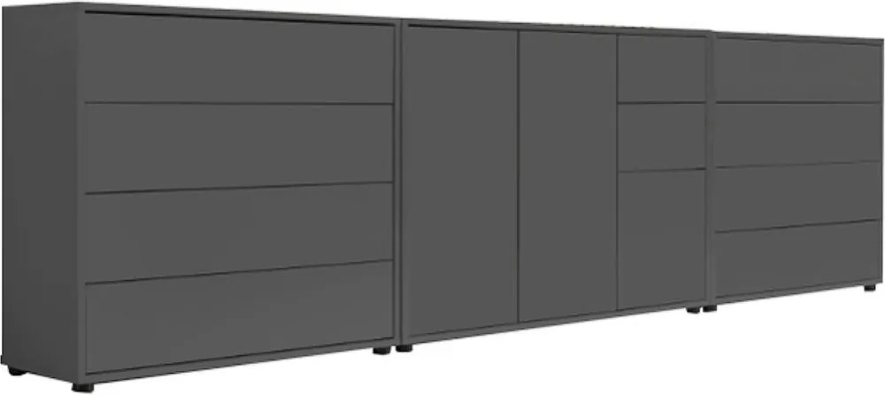 XXXLutz ŠIROKÁ KOMODA, antracitová, 263,5/86/33 cm MID.YOU - Komody - 001067013301