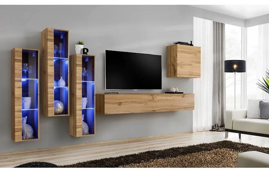 Obývacia stena Switch Sklo +LED XIII Wotan
