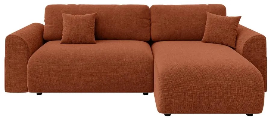 Rozkladacia rohová pohovka v tehlovooranžovej farbe (variabilná) Lorine – Ropez