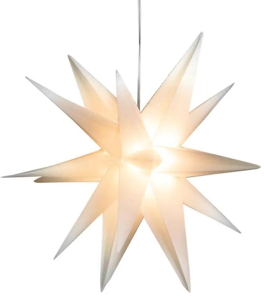 Det Gamle Apotek LED plastové hviezdy s 18 hrotmi bielej
