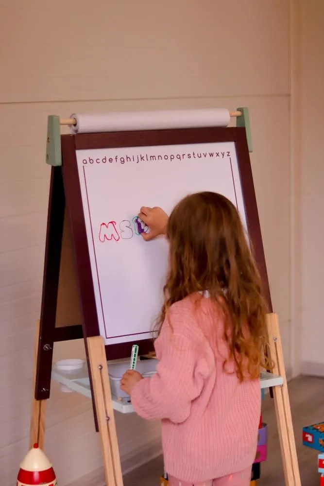 Magnetická obojstranná a polohovateľná  tabuľa - žltá a šedá