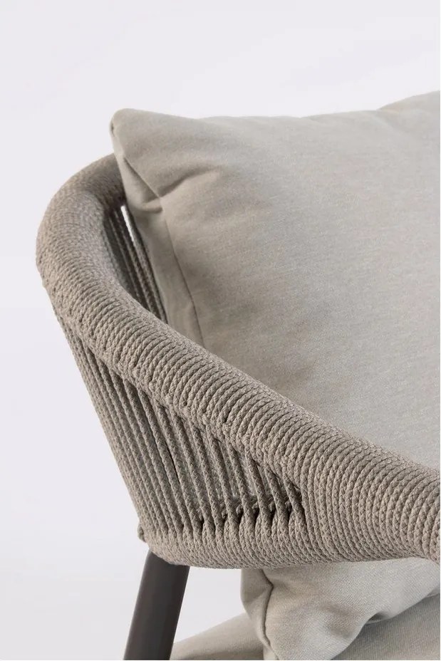 Kaki/taupe hliníková záhradná lounge súprava pre 2 Millor – Bizzotto