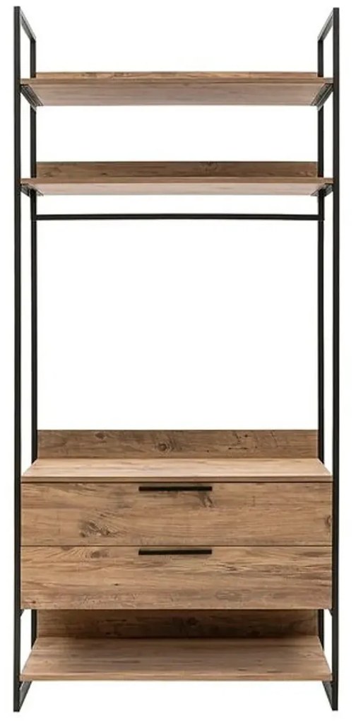 Šatní skříň Dynamic 104 cm borovice Atlantic/černá