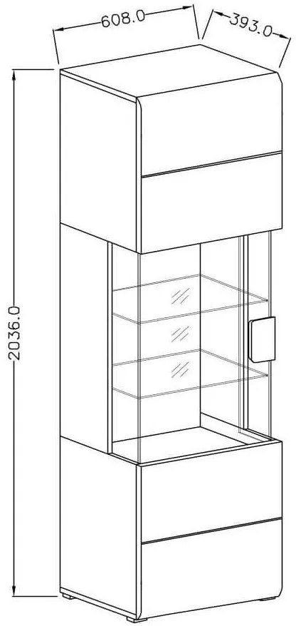 Vitrína Tamie Typ 05 (lesklá biela). Vlastná spoľahlivá doprava až k Vám domov. 1030376