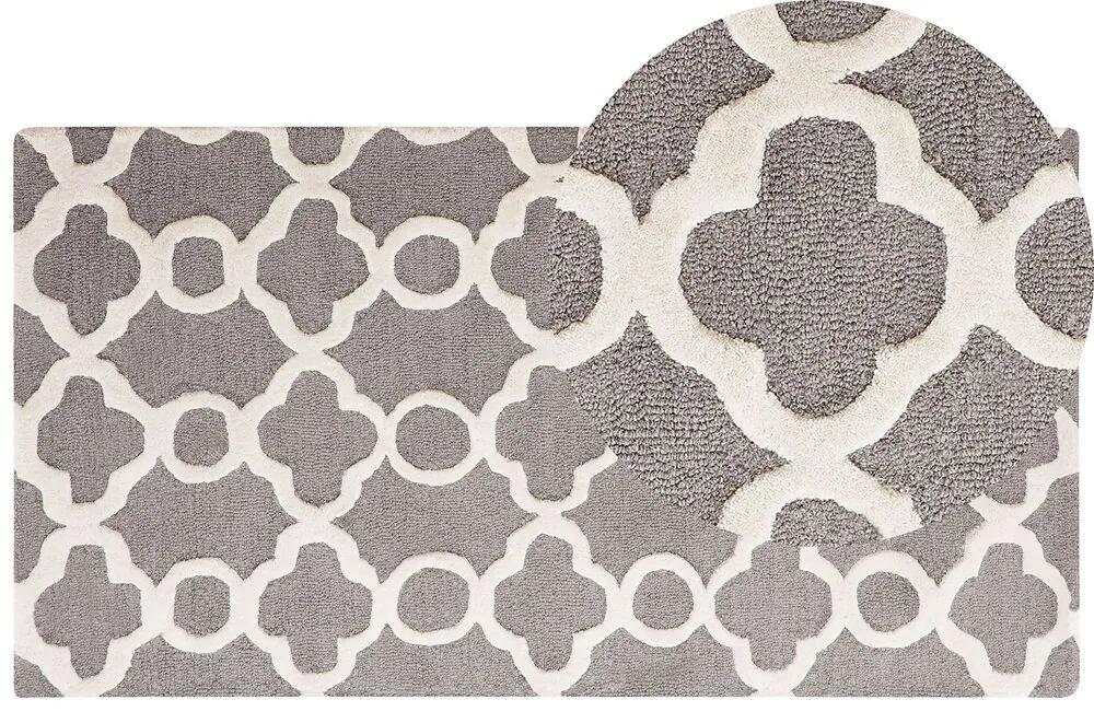 Vlnený koberec 80 x 150 cm sivý ZILE Beliani
