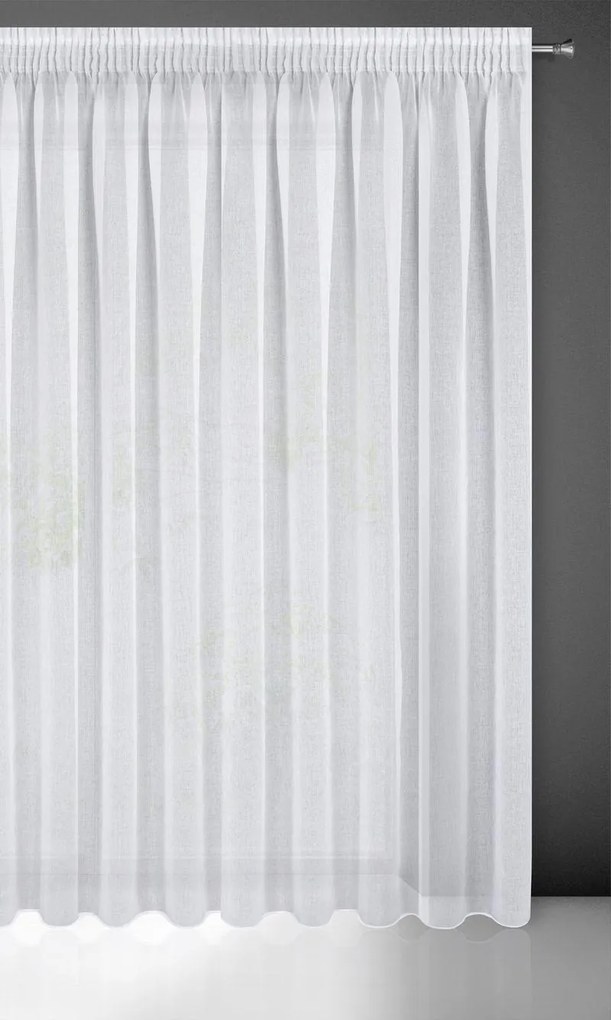 Hladká biela klasická záclona ELPIDIA 350x250 cm
