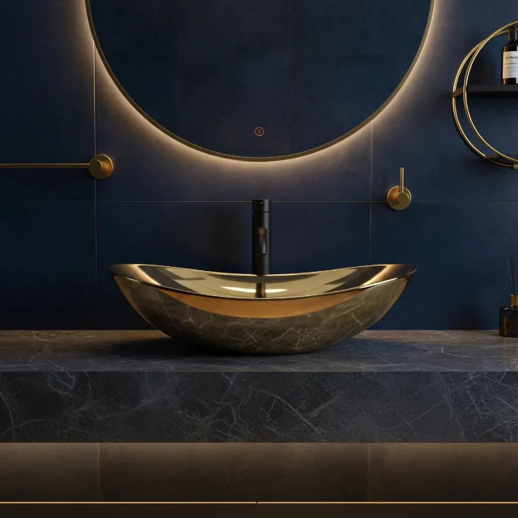 Rea Royal 60 umývadlo, 62 x 36 cm, zlatá, REA-U4545