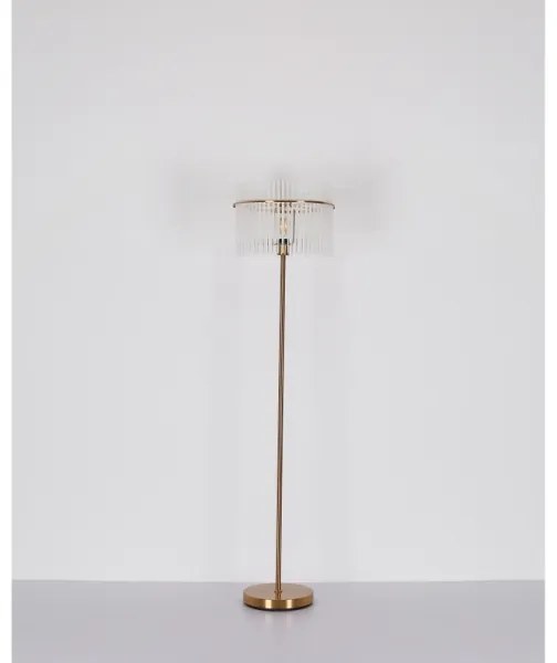 Globo 15698SM - Stojacia lampa GORLEY 1xE27/60W/230V zlatá