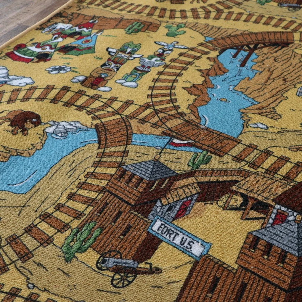 AladinWorld Expres, Detský kusový koberec Western štvorec, 400x400, viacfarebná, detská izba
