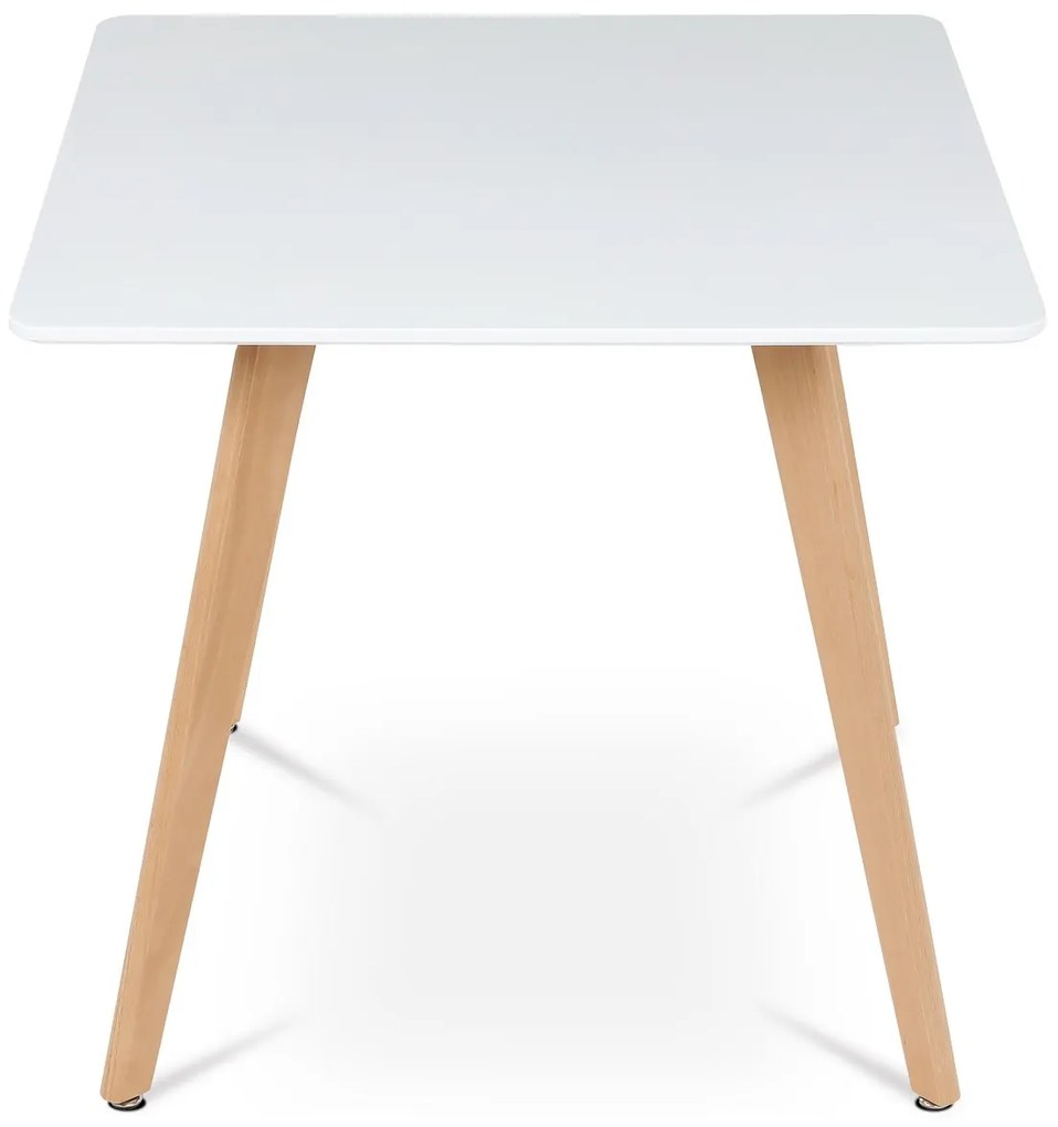 Štvorcový jedálenský stôl 80 x 80 cm, biela