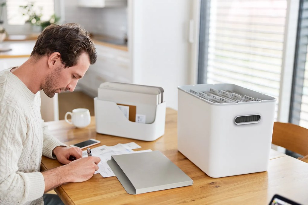 Rotho Súprava – Organizér na poštu + Archivačný box - myPAPER biela