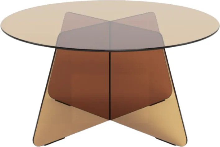 Sklenený konferenčný stolík Samos 80 cm hnedý