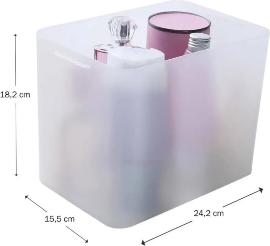 Súprava 5 plastových úložných organizérov PURE BOX A5, mliečny