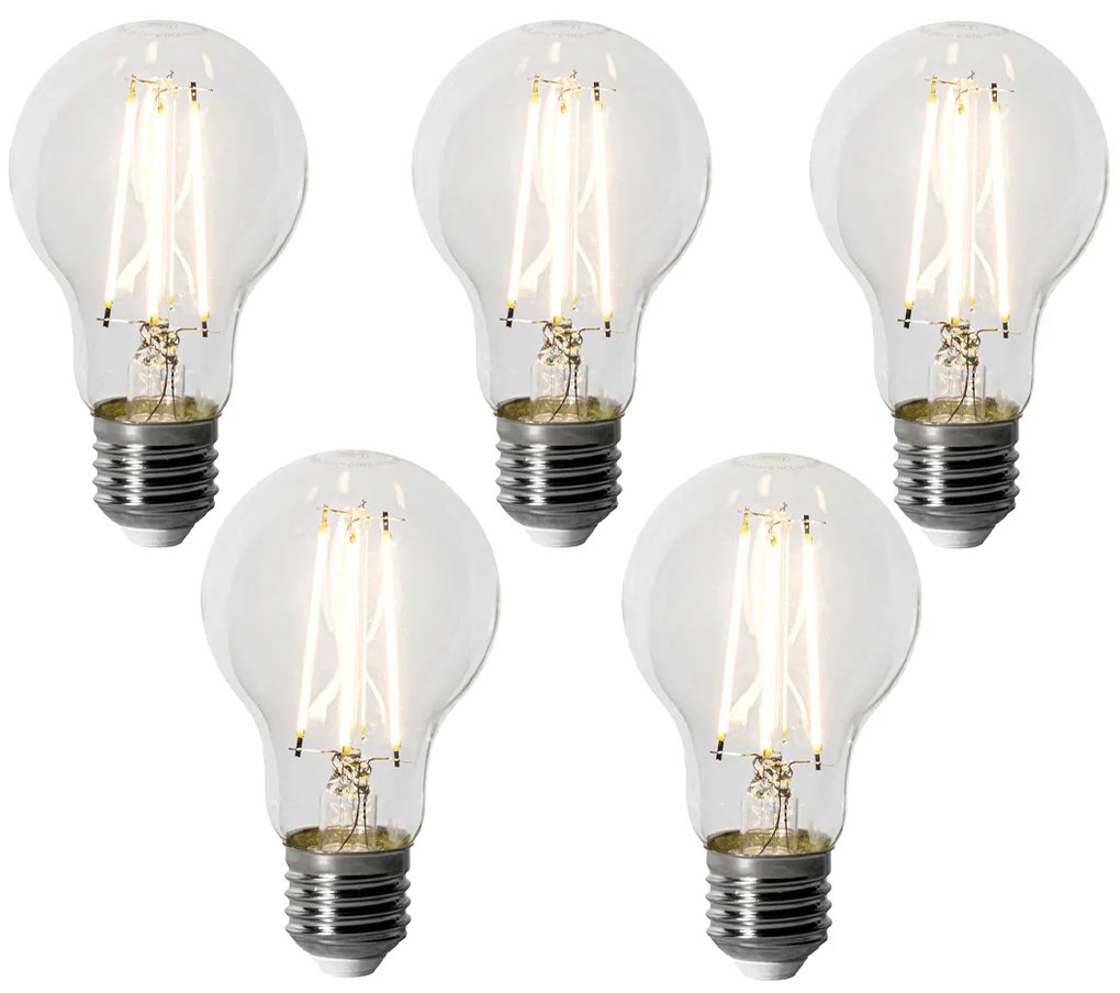 Sada 5 ks E27 dimbare LED lamp A60 6W 500 lm 3000K