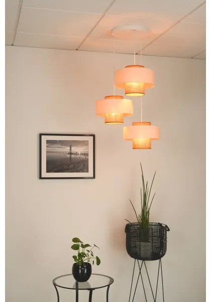 Brilagi - Luster na lanku DALLAS 3xE27/15W/230V hnedá/krémová/biela