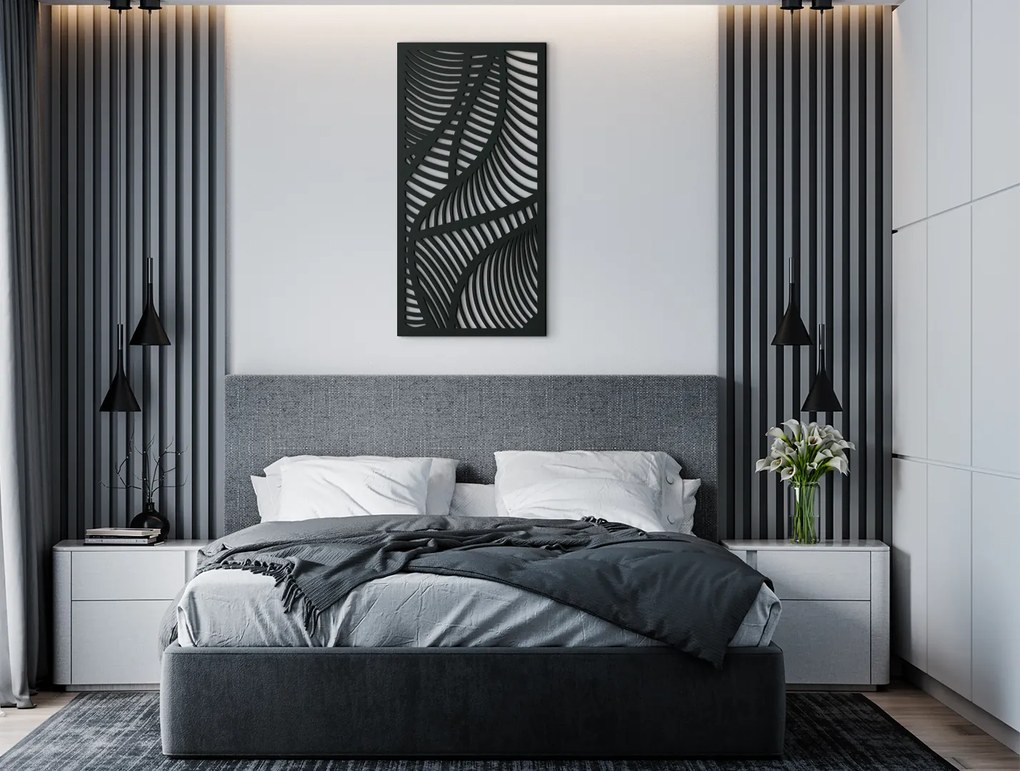 drevko Moderný obraz na stenu Vlnenie Rozmer obrazu: 44,5 x 22,5 cm, Farba dekorácie: Čierna