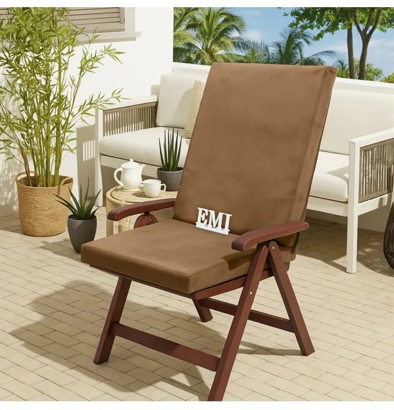 Poduška na stoličku hnedá EMI, 60x40x5 cm