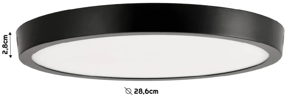 BERGE Prisadený okrúhly čierny LED panel 24W EMC - neutrálna biela